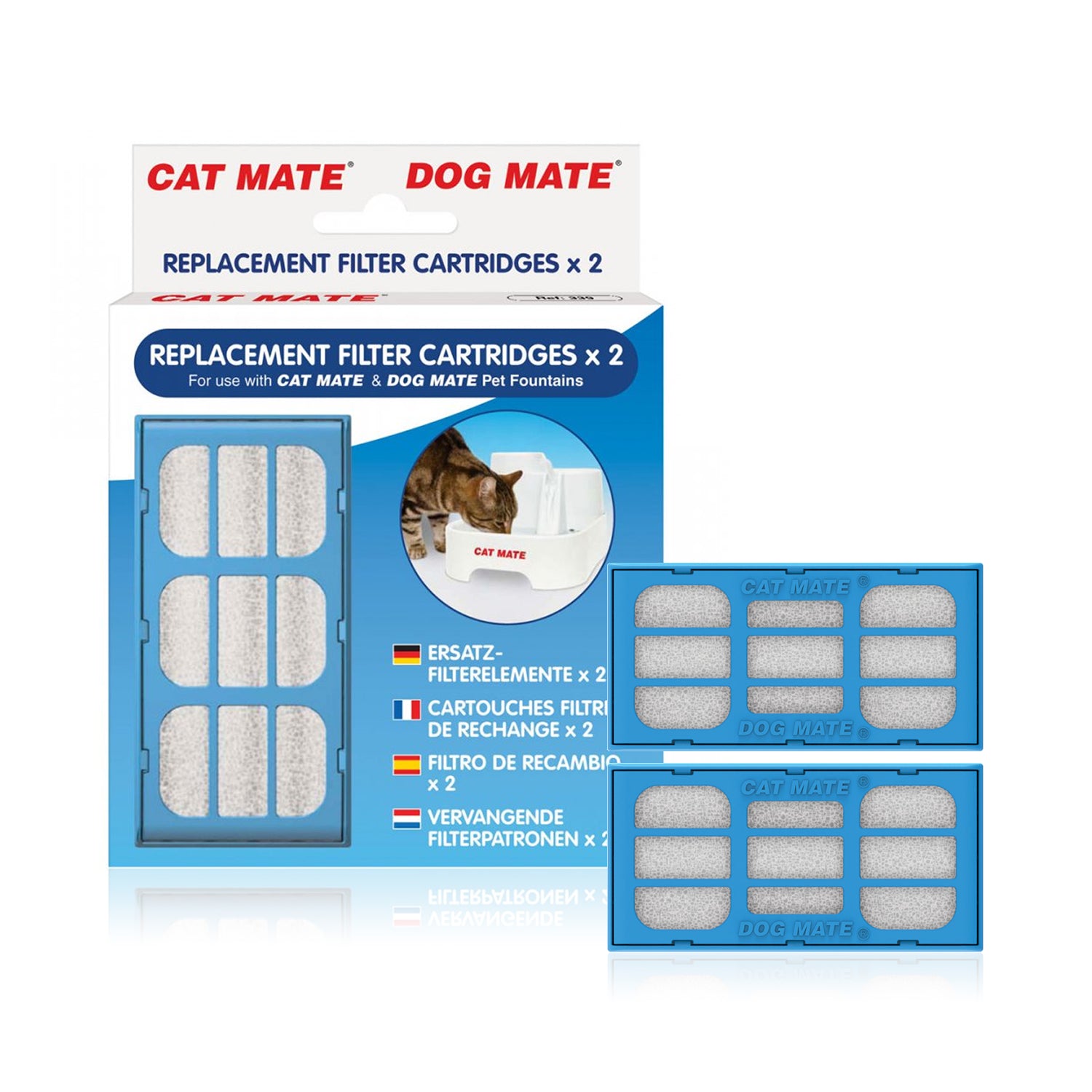 REPLACEMENT FILTER CARTRIDGE CAT MATE PART 339 PET WATER FOUNTAIN PACK DRINKING