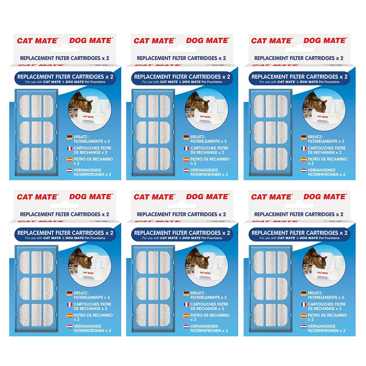 REPLACEMENT FILTER CARTRIDGE CAT MATE PART 339 PET WATER FOUNTAIN PACK DRINKING